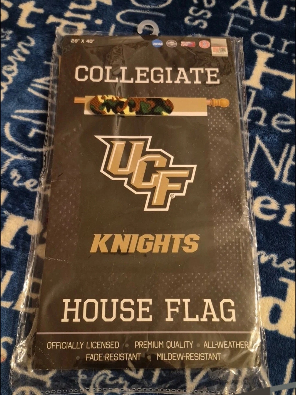 SPARO UCF Knights Collegiate House Flag Black & Gold NWT